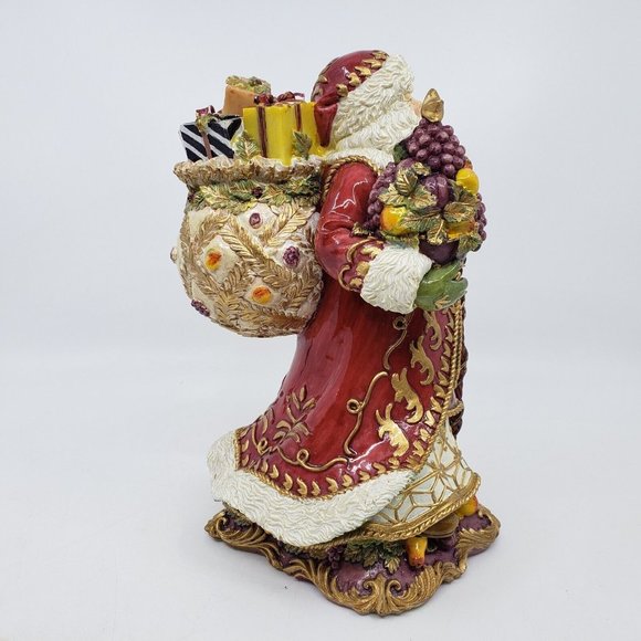 Fitz & Floyd Musical Renaissance Santa Figurine Sings Deck The Halls 8.75 in Red - Picture 5 of 16